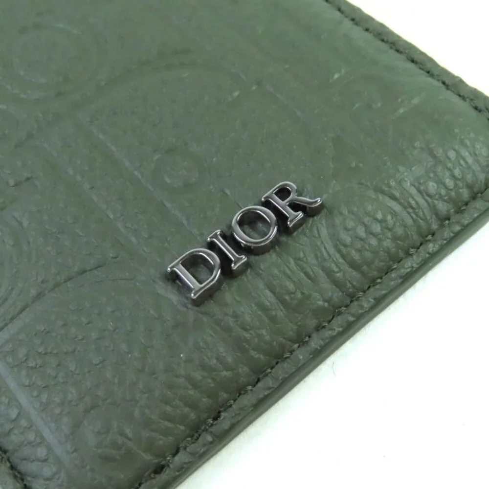 Christian Dior Saddle Logo Magnet Gravity Leather Card Holder Card Case